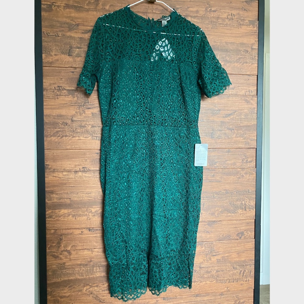 Women's, Love X Design, Lace Midi Dress, Size Large, In Botanical Garden